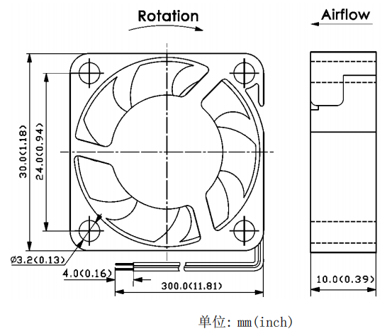 轴流风扇JC3010B05H-02产品尺寸图